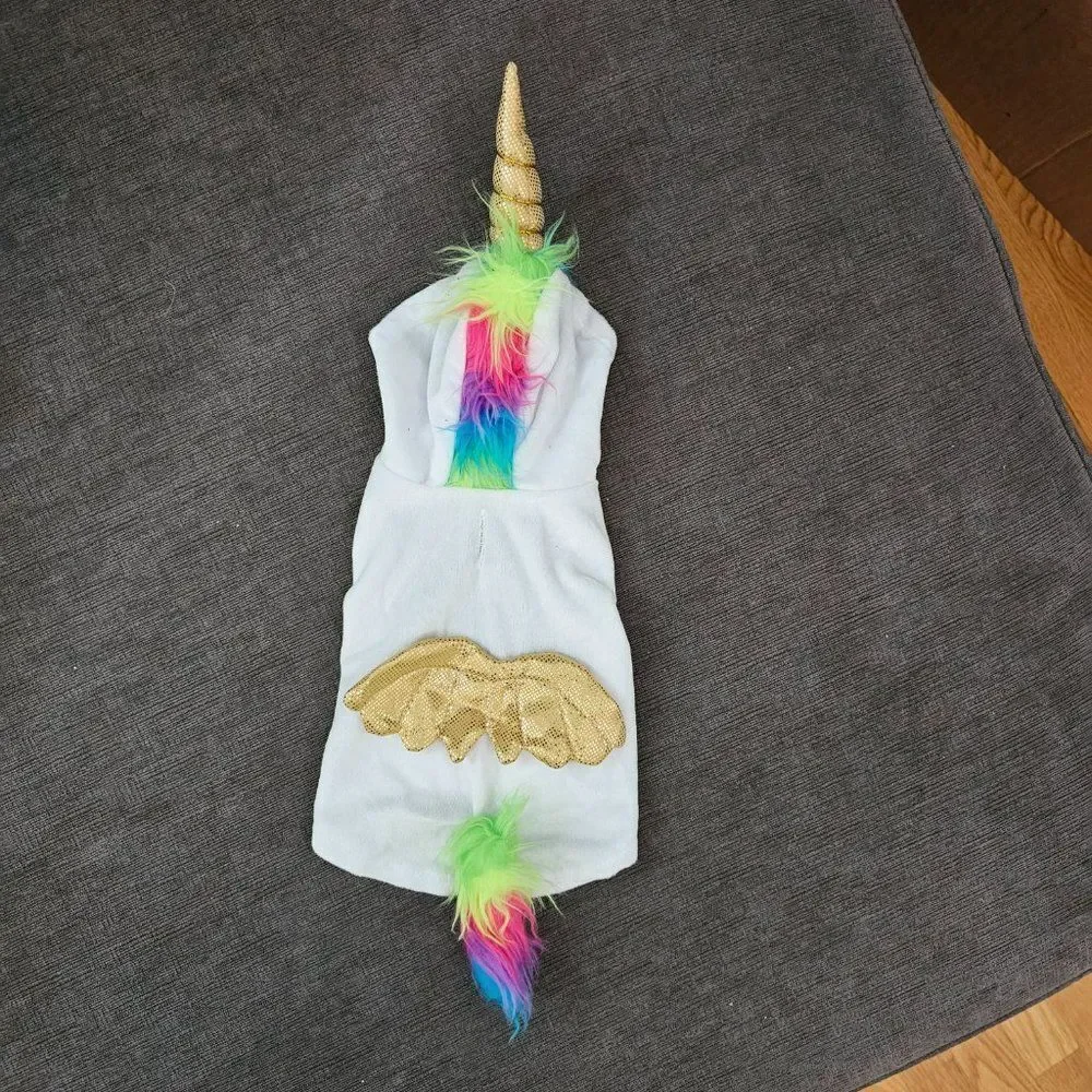Party Dog Unicorn Dog Halloween Polyester Costume Multicolor Size XS/S